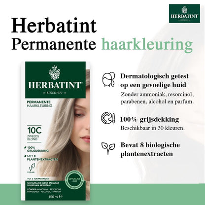 Tinte para el cabello Herbatint 10C Rubio Sueco