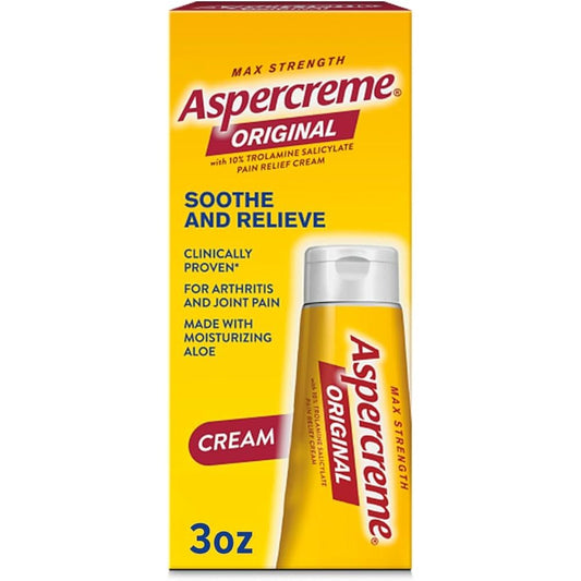 Aspercreme Original Maximum Strength Pain Relief Cream, 3 oz Tube Medicine & Drugs Pasteur Pharmacy