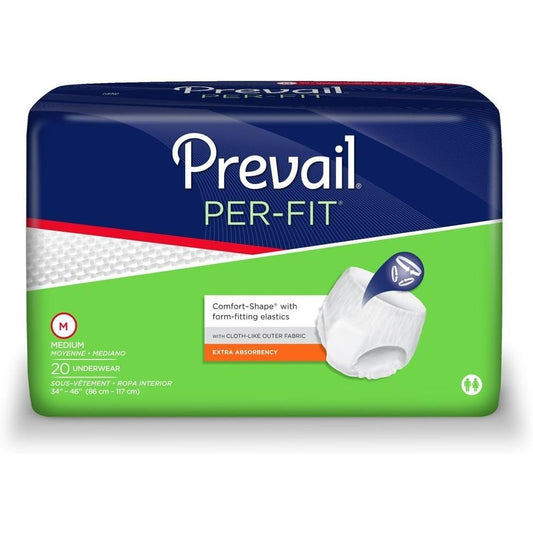 PREVAIL UNDERWEAR PER-FIT MED Size: 4X20(Box of 4) Diapers Pasteur Pharmacy