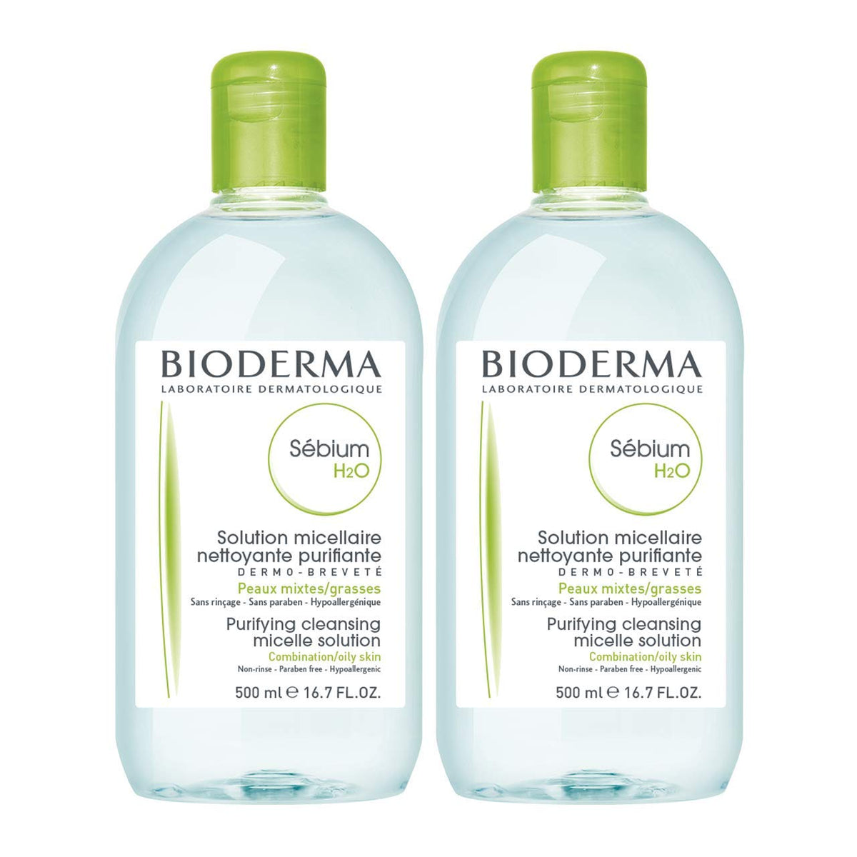 Bioderma Sebium Skincare Set for Oily Skin - Gentle Cleansing & Non-Comedogenic - Sebium H2O & Foaming Gel