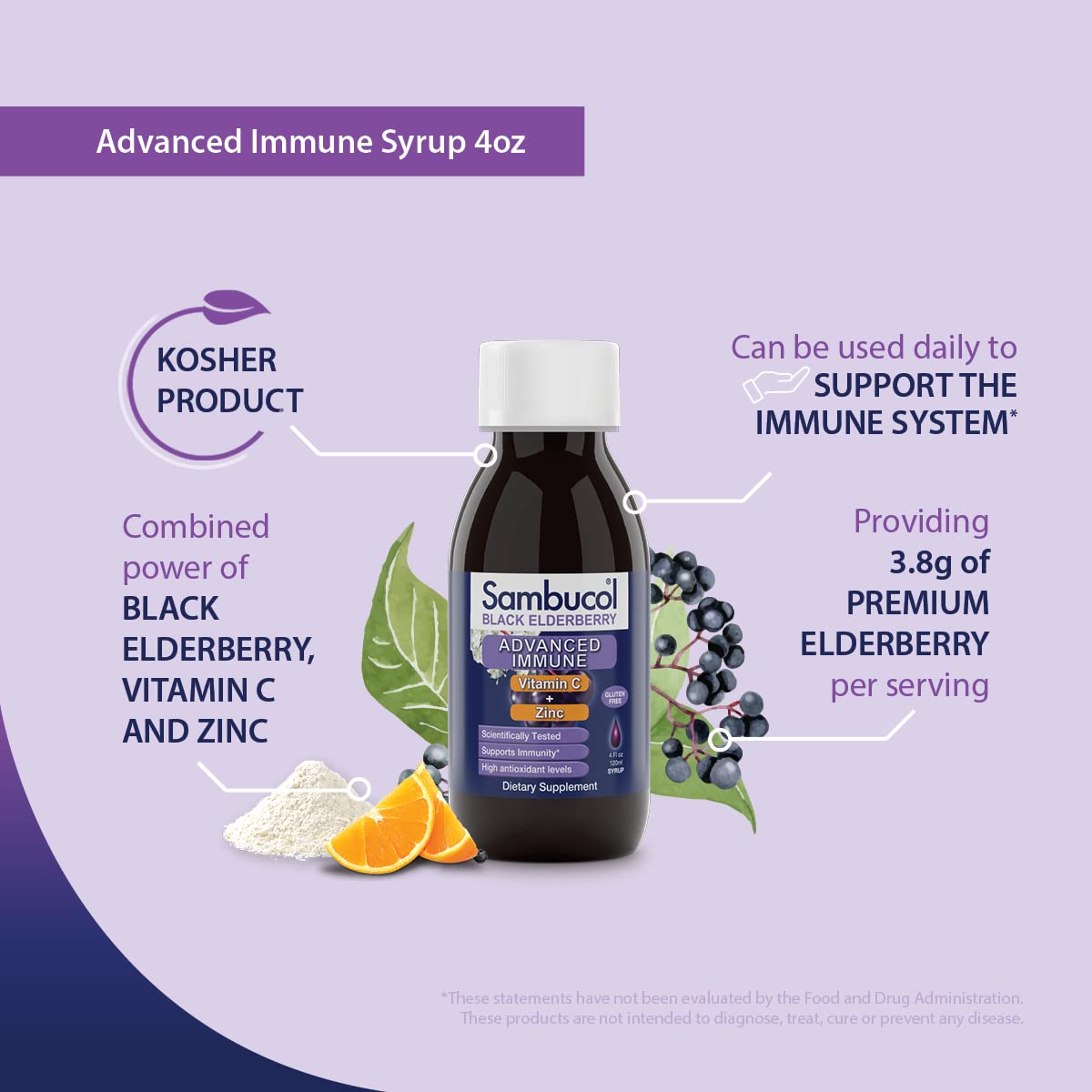 Sirop de sureau noir Sambucol pour le soutien du système immunitaire - 120 ml