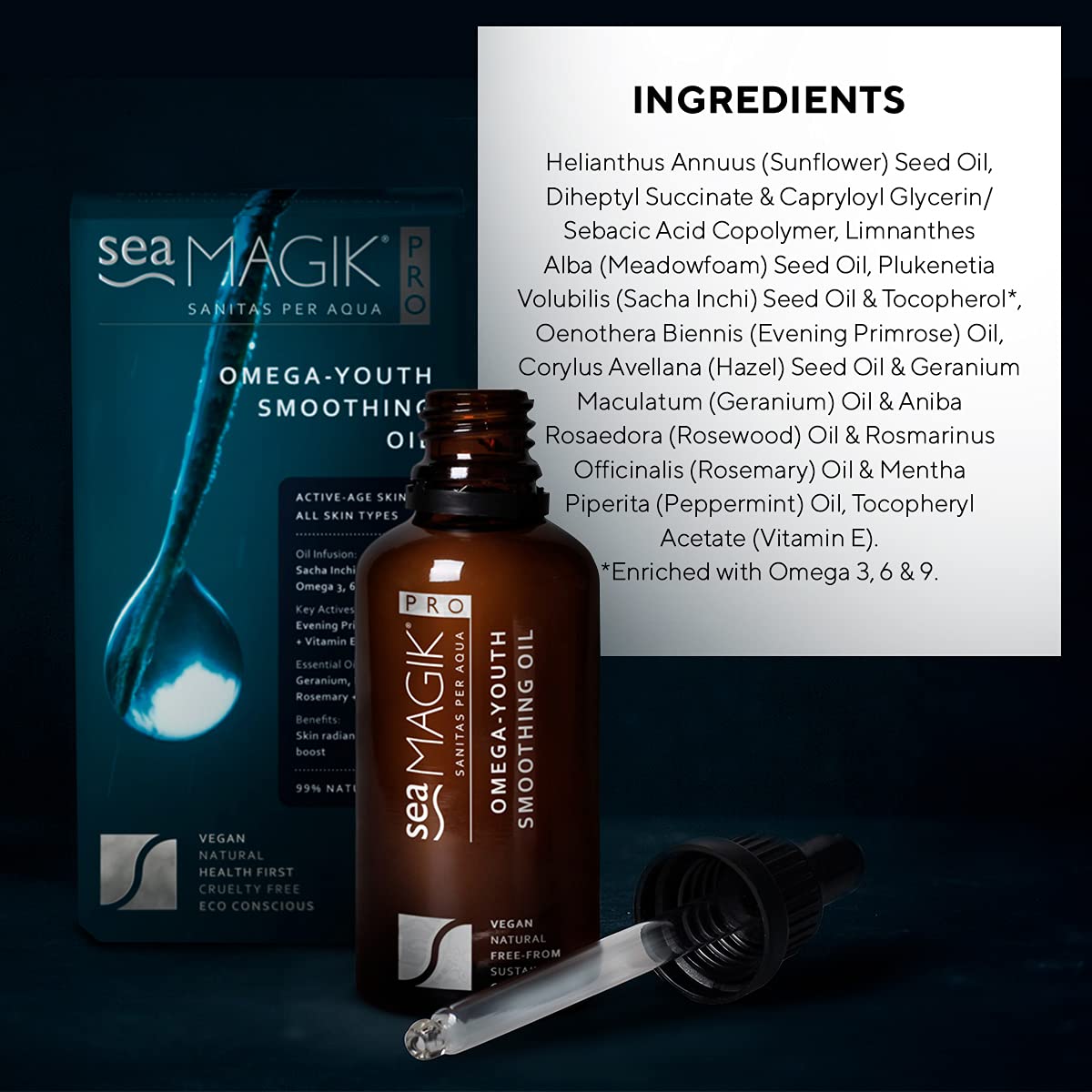 Dead Sea Spa Magik Pro Omega-Youth Smoothing Facial Oil - Natural Anti-Aging Skincare with Omega 3-6-9