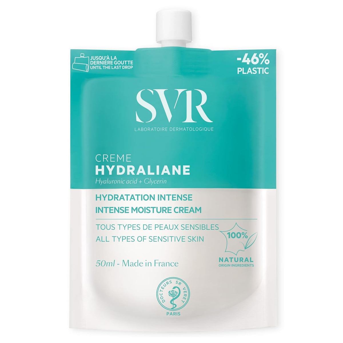 Crème hydratante Svr Hydraliane pour peaux sèches et sensibles - Hydratation intense, 50ml