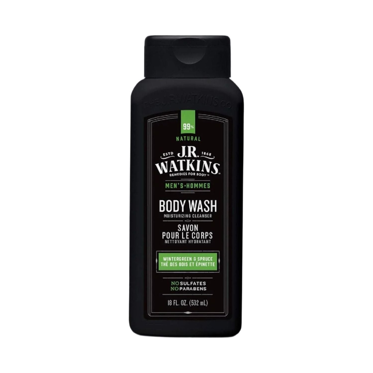 J.R. Watkins Men's Wintergreen & Spruce Body Wash 18 oz Body Wash Pasteur Pharmacy