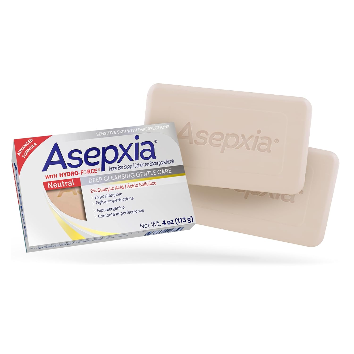 Asepxia Acne Treatment Neutral Hypoallergenic Bar Soap 4 oz Skin Care Pasteur Pharmacy