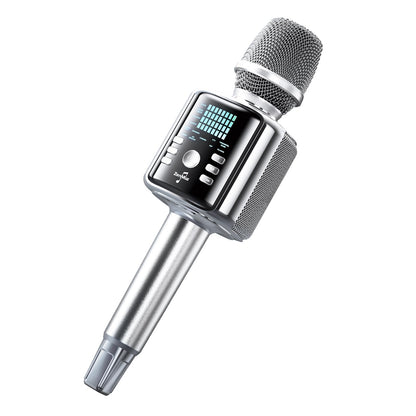 ZenMuz Wireless Bluetooth Karaoke Microphone with Speaker – Silver