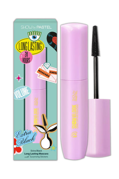 Máscara de pestañas Pastel Show Your Look Long Lasting Extra Black 9 ml - Máscara negra resistente al agua con efecto volumen y extracto de caléndula