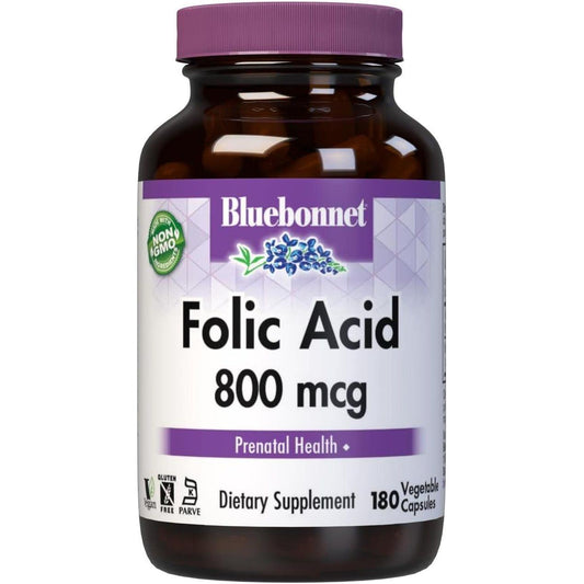 Bluebonnet Nutrition - Folic Acid 800 mg. 90 Vegetarian Capsules Vitamins & Supplements Pasteur Pharmacy