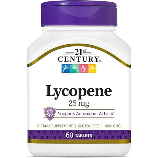 21st Century Lycopene 25 mg, Maximum Strength Antioxidant Support, 60 Tablets Vitamins & Supplements Pasteur Pharmacy