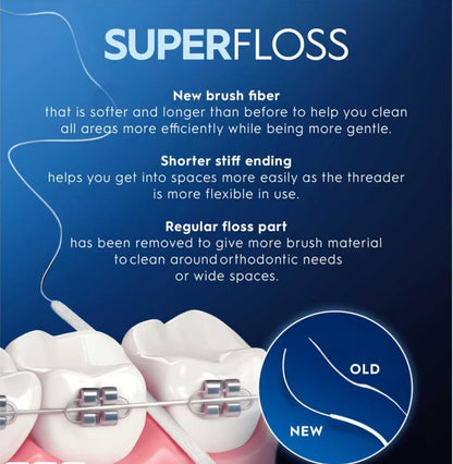 Seda dental Oral-B Superfloss: ideal para aparatos de ortodoncia e implantes