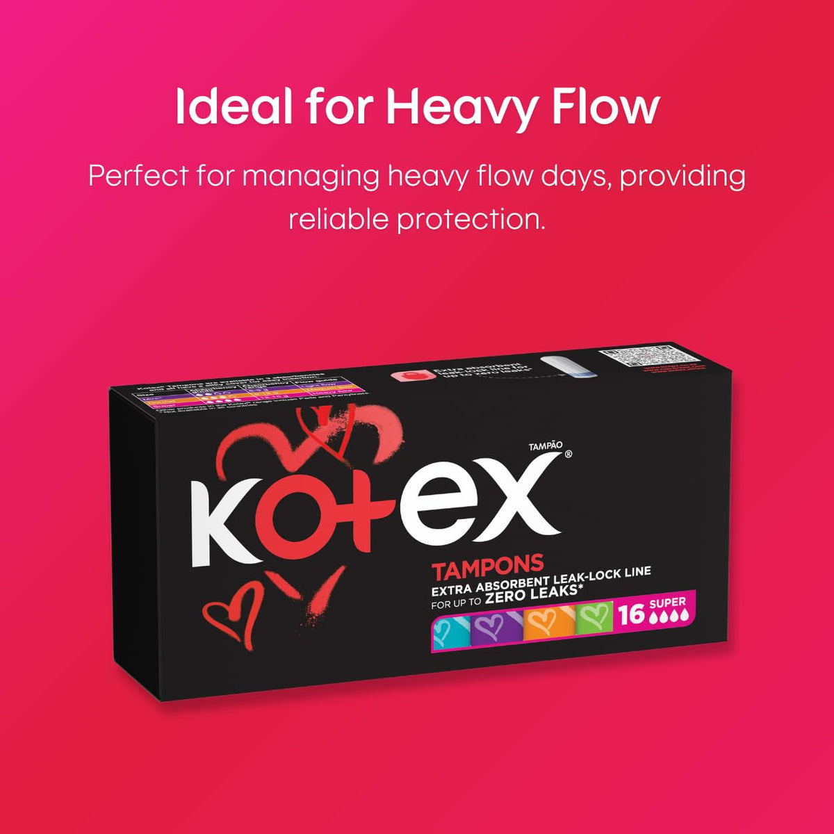 Kotex Super Tampons - 16 Count | Comfortable Protection