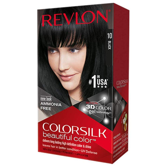 Revlon - ColorSilk 10 Black Permanent Haircolor 1.00 ct / 2 Oz Permanent Haircolor Pasteur Pharmacy