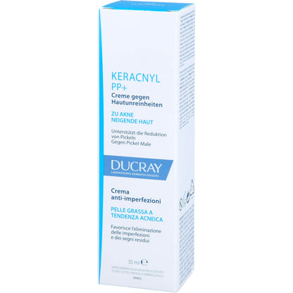 Crema calmante Ducray Keracnyl PP+ para pieles con tendencia acneica - 30 ml, reduce las imperfecciones y las manchas