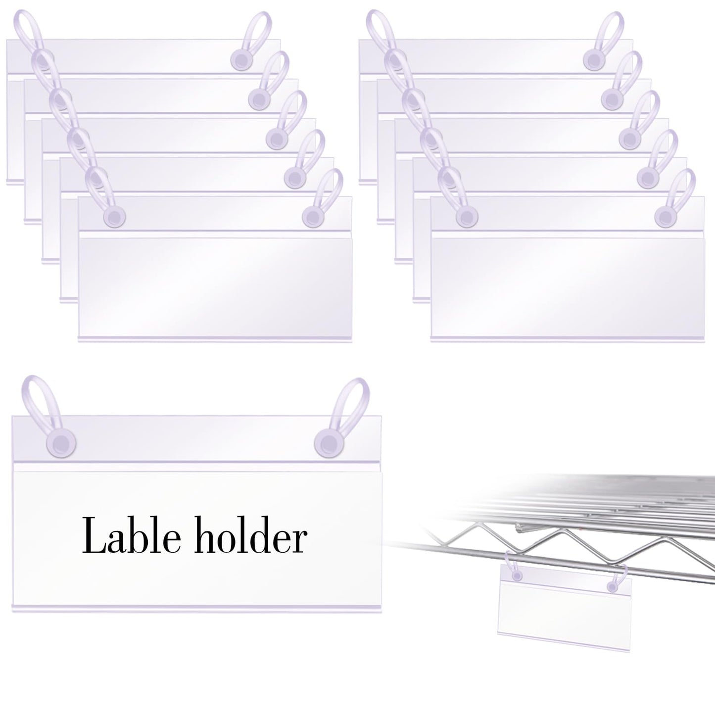 Snap-On Label Holders for Wire Baskets, 1.4 Inch Height, Clear (40 Count) Business & Industrial Pasteur Pharmacy