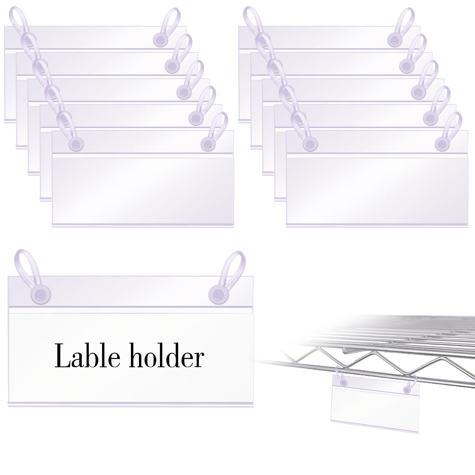 Snap-On Label Holders for Wire Baskets, 1.4 Inch Height, Clear (40 Count) Business & Industrial Pasteur Pharmacy