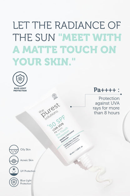 The Purest Solutions Hidratante Control de Grasa con Protección UV y Luz Azul - Acabado Tacto Seco, 1.69 fl oz