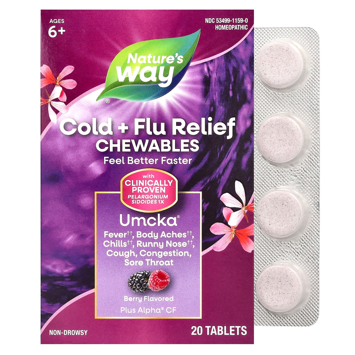 Nature's Way Umcka® Cold+Flu – Berry Flavor (Chewable) Vitamins & Supplements Pasteur Pharmacy