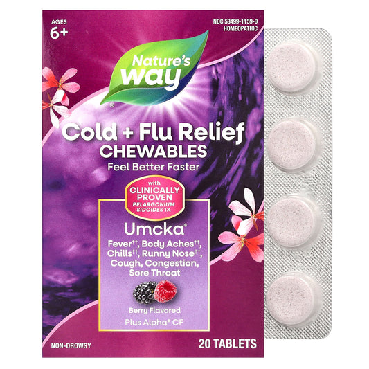 Nature's Way Umcka® Cold+Flu – Berry Flavor (Chewable) Vitamins & Supplements Pasteur Pharmacy