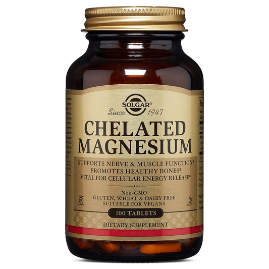 Solgar Chelated Magnesium Tablets, 100 Tablets Vitamins & Supplements Pasteur Pharmacy