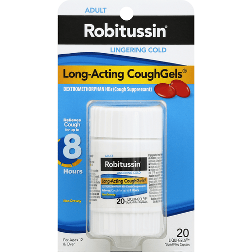 Robitussin Lingering Cold Cough Gels, Adult, Long Acting, Liqui Gels Health & Beauty Pasteur Pharmacy
