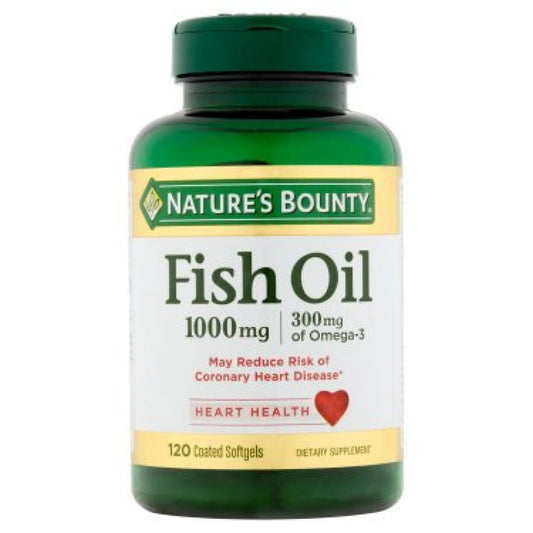 Nature's Bounty Odorless Fish Oil, 1,000 Mg, 120 Coated Softgels Vitamins & Supplements Pasteur Pharmacy
