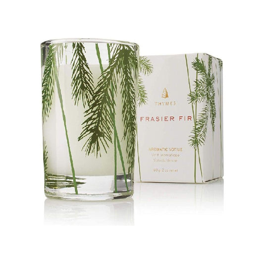 Thymes Frasier Fir Aromatic Votive Candle Scented Glass Jar Scented Candle Pasteur Pharmacy