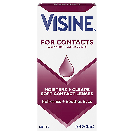 Visine For Contacts Sterile Lubricating & Rewetting Drops .5-oz Personal Care Pasteur Pharmacy