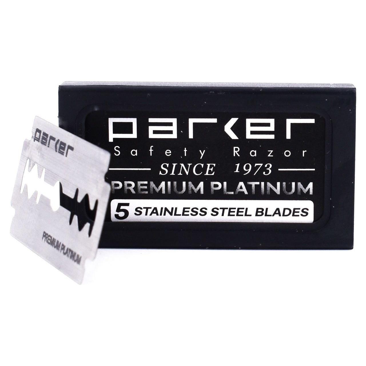 Parker Premium Platinum Stainless Steel DE Razor Blade - 5 Blades Safety Razor Blade Pasteur Pharmacy