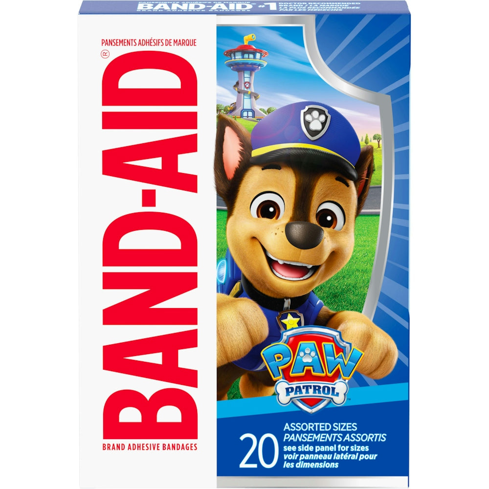 Band-Aid Brand PAW Patrol Adhesive Bandages – 20 Count (Assorted) First Aid Pasteur Pharmacy