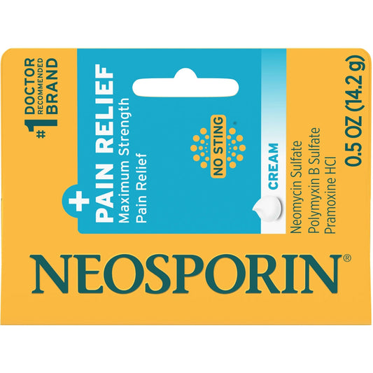 Neosporin Plus Pain Relief Maximum Strength Antibiotic Cream - 0.5 Oz First Aid Pasteur Pharmacy