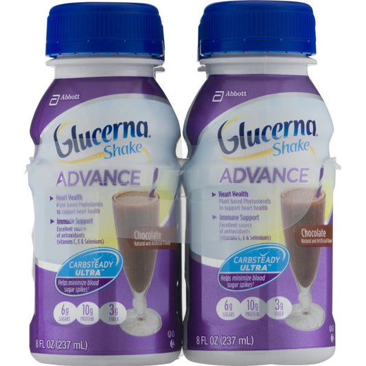 Glucerna Food & Beverage Advance Nutrition Shake Chocolate 4-8 Fl Oz Bottles Health & Beauty Pasteur Pharmacy