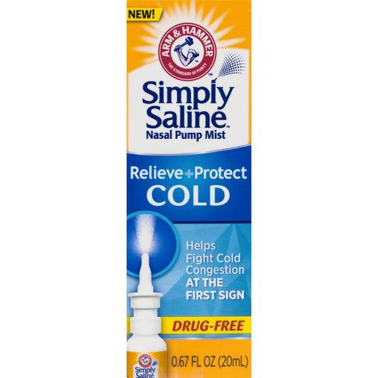 Arm & Hammer Simply Saline Nasal Pump Mist Relieve+Protect Cold Personal Care Pasteur Pharmacy