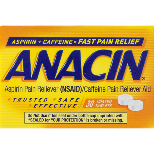 Anacin Pain Reliever Coated Tablets Personal Care Pasteur Pharmacy