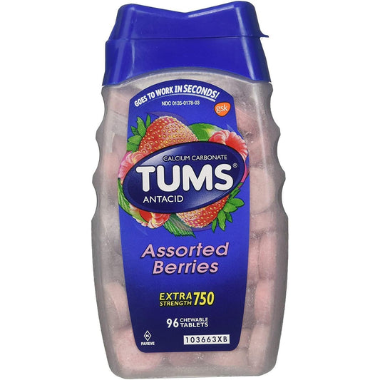 Tums Antacid, Extra Strength, 750 Mg, Chewable Tablets, Assorted Berries Health & Beauty Pasteur Pharmacy