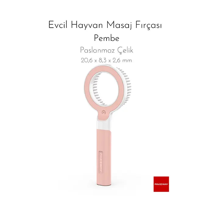 Cepillo de masaje y aseo con aumento serie O+ de Pakeway, color rosa