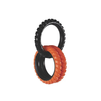 Jouet pour chien M-Pets Ring King Triple, anneau de traction et de mastication durable, orange