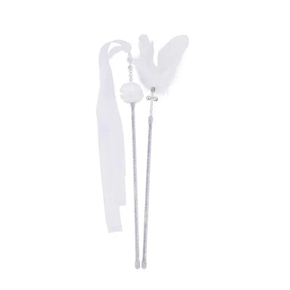 M-Pets Mooncat Jouet Canne à chat interactif Ensemble de 2 pièces Blanc