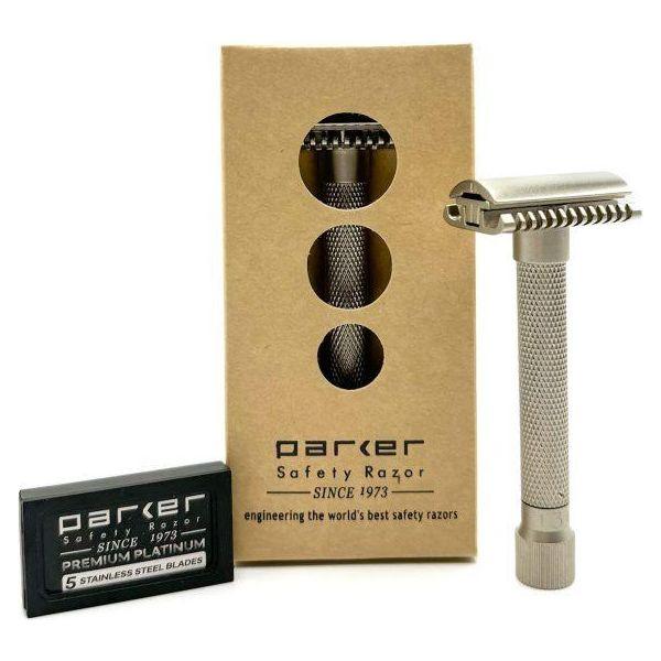 Parker Variant Adjustable Open Comb Safety Razor - Satin Chrome [VAR SC OC] Safety Razor Pasteur Pharmacy