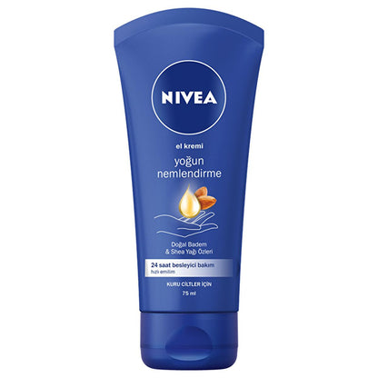 Crème mains hydratante NIVEA à l'huile d'amande douce naturelle et au beurre de karité - Hydratation longue durée pour mains sèches