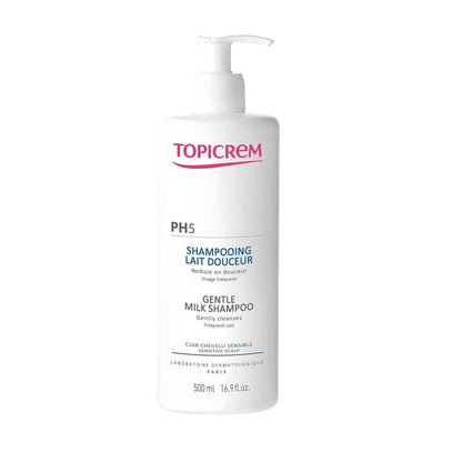Topicrem Champú Suave PH5 - 500 ml, sin parabenos, para cueros cabelludos sensibles y todo tipo de cabello