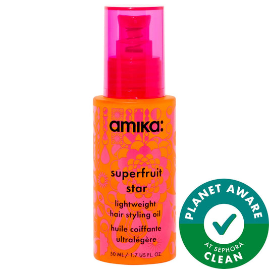 Superfruit Star Hair Styling Oil: Frizz Control, Heat Protection (450°F), & Shine - Vegan, Lightweight Sea Buckthorn Formula