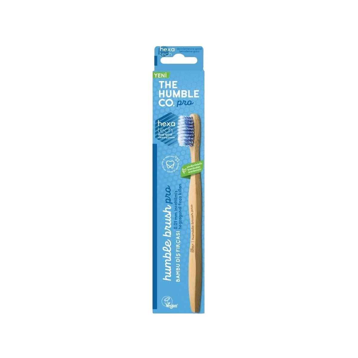 The Humble Co Pro Hexatech Manual Toothbrush, Soft, Blue