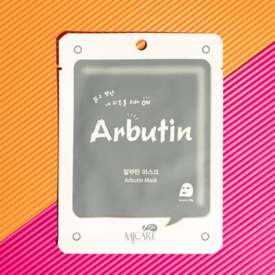 Masque facial à l'arbutine Mjcare 22g - Masque en tissu unifiant, hydratant et illuminateur pour tous types de peau