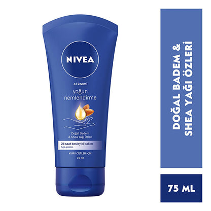 Crème mains hydratante NIVEA à l'huile d'amande douce naturelle et au beurre de karité - Hydratation longue durée pour mains sèches