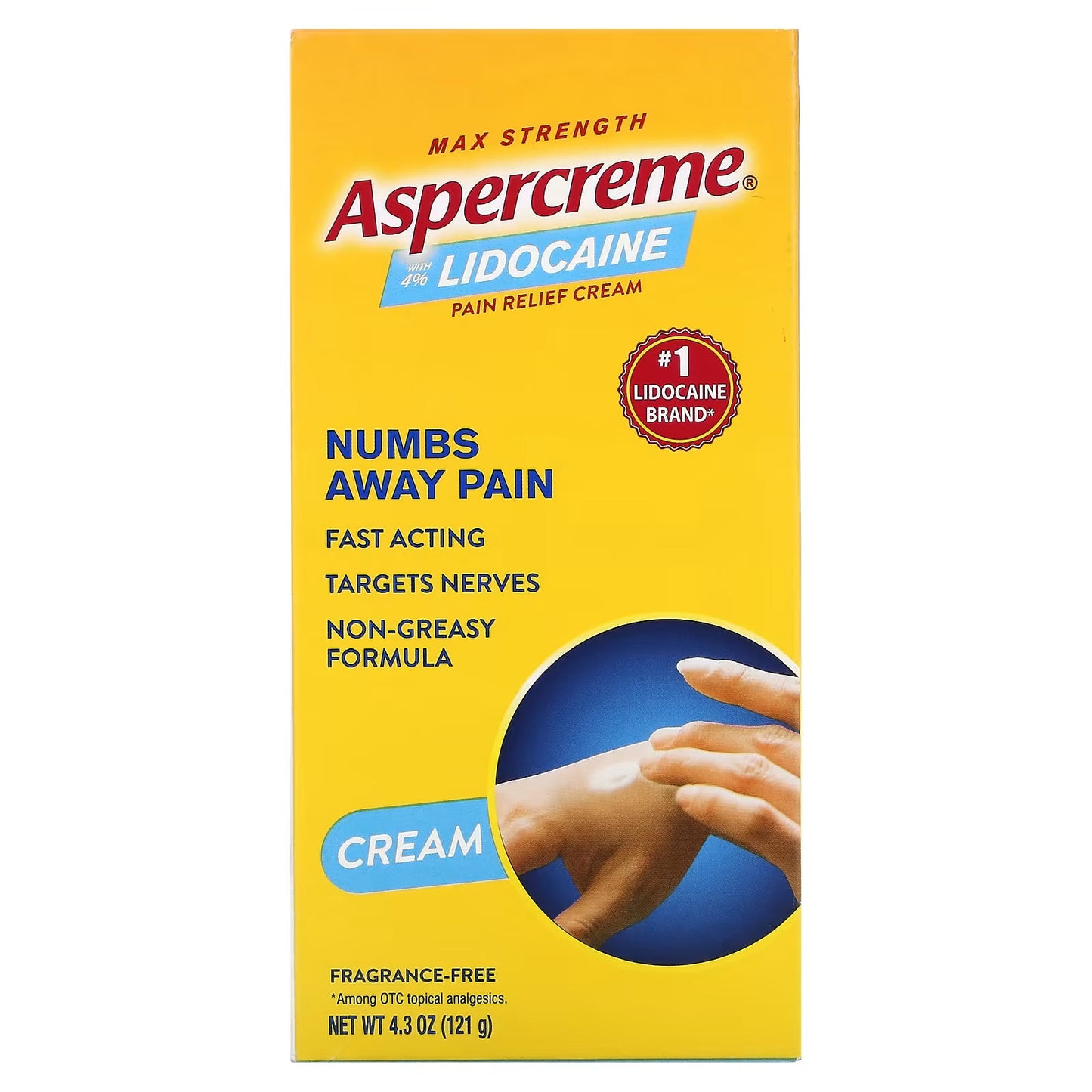 Aspercreme Cream 4% Lidocaine Odor Free 4 oz Health Care Pasteur Pharmacy