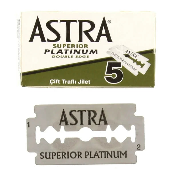 Hojas de afeitar de doble filo Astra Superior Platinum - Paquete de 5