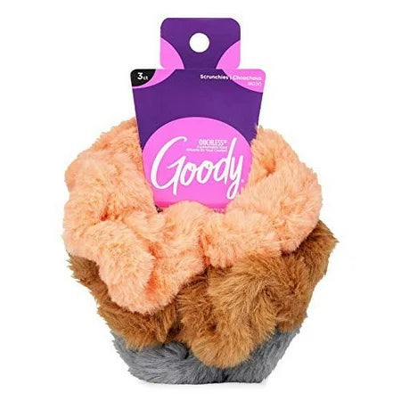 Goody Trendy Fur Scrunchies - 3 ct Hair Accessories Pasteur Pharmacy