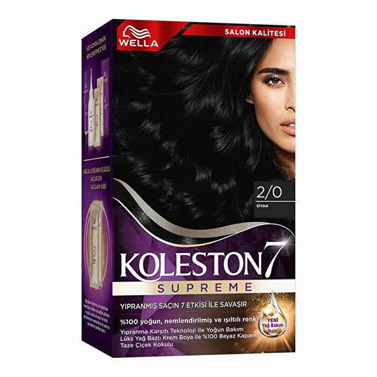 Coloration capillaire Wella Koleston Supreme 2.0 - Noir | Formule crème luxueuse