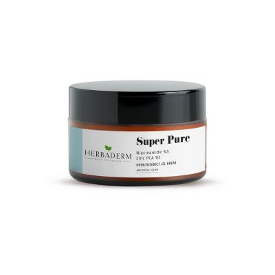 Crema en gel hidratante Herbaderm - Niacinamida y Zinc PCA para piel con tendencia al acné, ligera y no grasa, 1.69 fl oz