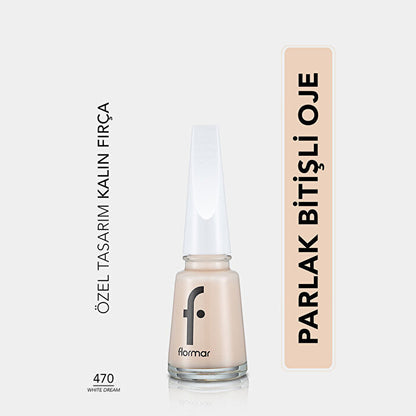 Esmalte de uñas Flormar White Dream 470 - Pigmentación intensa | Larga duración